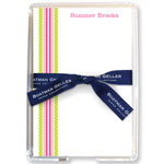 Boatman Geller Memo Sheets with Acrylic Holders - Grosgrain Ribbon Pink & Green