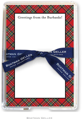 Boatman Geller Memo Sheets with Acrylic Holders - Red Plaid