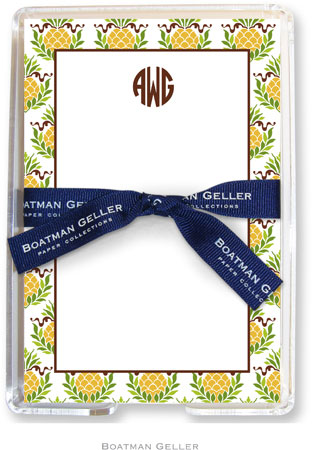 Boatman Geller Memo Sheets with Acrylic Holders - Pineapple Repeat Boatman Geller Memo Sheets with Acrylic Holders - Pineapple Repeat