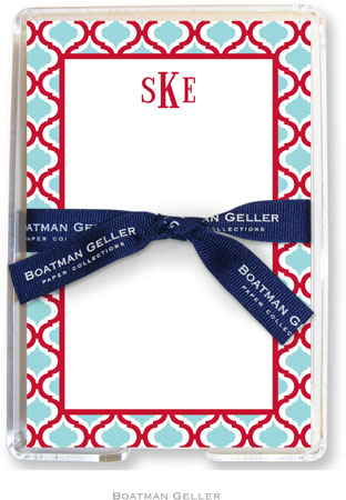 Boatman Geller Memo Sheets with Acrylic Holders - Kate Red & Teal