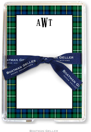Boatman Geller Memo Sheets with Acrylic Holders - Black Watch Plaid Boatman Geller Memo Sheets with Acrylic Holders - Black Watch Plaid