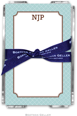Boatman Geller - Create-Your-Own Memo Sheets With Acrylic Holder (Basketweave)