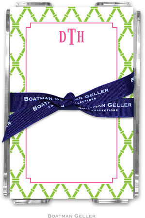 Boatman Geller Memo Sheets with Acrylic Holders - Bamboo Green & Raspberry Boatman Geller Memo Sheets with Acrylic Holders - Bamboo Green & Raspberry