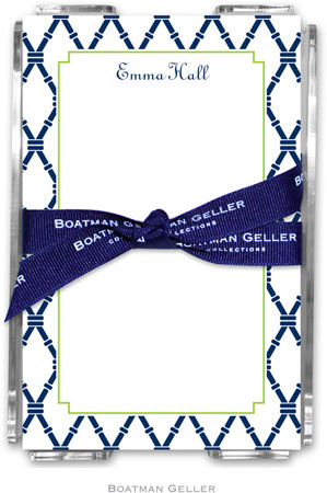 Boatman Geller Memo Sheets with Acrylic Holders - Bamboo Navy & Green