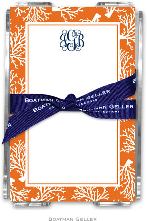 Boatman Geller Memo Sheets with Acrylic Holders - Coral Repeat Boatman Geller Memo Sheets with Acrylic Holders - Coral Repeat