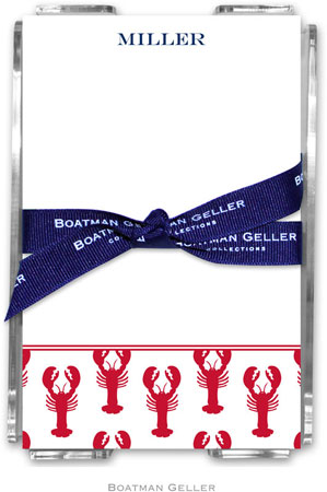Boatman Geller Memo Sheets with Acrylic Holders - Lobsters Red