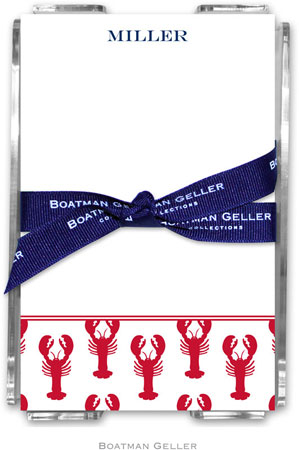 Boatman Geller Memo Sheets with Acrylic Holders - Lobsters Red Boatman Geller Memo Sheets with Acrylic Holders - Lobsters Red