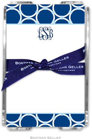 Boatman Geller Memo Sheets with Acrylic Holders - Bamboo Rings Navy