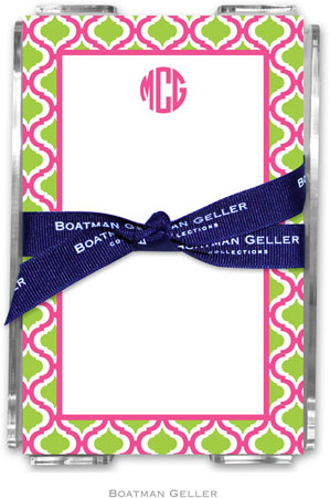 Boatman Geller Memo Sheets with Acrylic Holders - Kate Raspberry & Lime