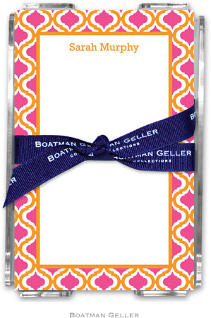 Boatman Geller Memo Sheets with Acrylic Holders - Kate Tangerine & Raspberry Boatman Geller Memo Sheets with Acrylic Holders - Kate Tangerine & Raspberry