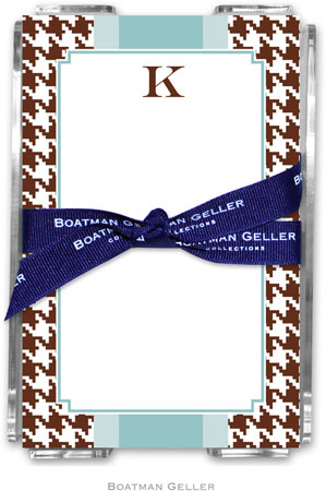 Boatman Geller Memo Sheets with Acrylic Holders - Alex Houndstooth Chocolate