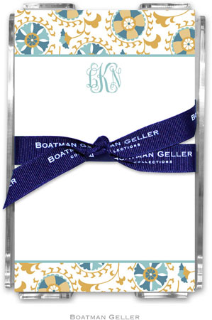 Boatman Geller Memo Sheets with Acrylic Holders - Suzani Gold Boatman Geller Memo Sheets with Acrylic Holders - Suzani Gold