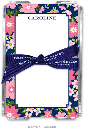 Boatman Geller Memo Sheets with Acrylic Holders - Caroline Floral Pink