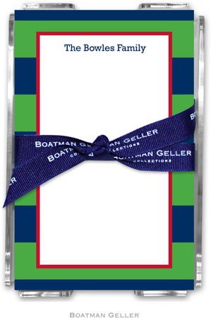 Boatman Geller Memo Sheets with Acrylic Holders - Rugby Navy & Kelly