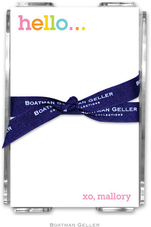 Boatman Geller Memo Sheets with Acrylic Holders - Rainbow Hello Boatman Geller Memo Sheets with Acrylic Holders - Rainbow Hello