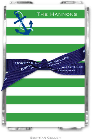 Boatman Geller Memo Sheets with Acrylic Holders - Stripe Anchor Boatman Geller Memo Sheets with Acrylic Holders - Stripe Anchor