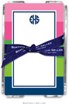Boatman Geller Memo Sheets with Acrylic Holders - Bold Stripe Pink Green & Navy