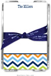 Boatman Geller Memo Sheets with Acrylic Holders - Chevron Blue Orange & Lime