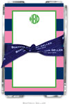 Boatman Geller Memo Sheets with Acrylic Holders - Rugby Navy & Pink