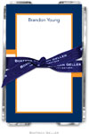 Boatman Geller Memo Sheets with Acrylic Holders - Stripe Navy & Tangerine