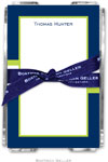 Boatman Geller Memo Sheets with Acrylic Holders - Stripe Navy & Lime