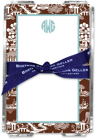 Boatman Geller - Create-Your-Own Memo Sheets With Acrylic Holder (Chinoiserie)