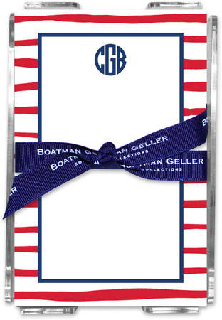 Boatman Geller - Create-Your-Own Memo Sheets With Acrylic Holder (Brush Stripe)