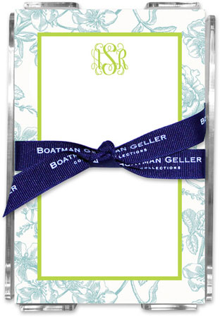Boatman Geller - Create-Your-Own Memo Sheets With Acrylic Holder (Floral Toile)