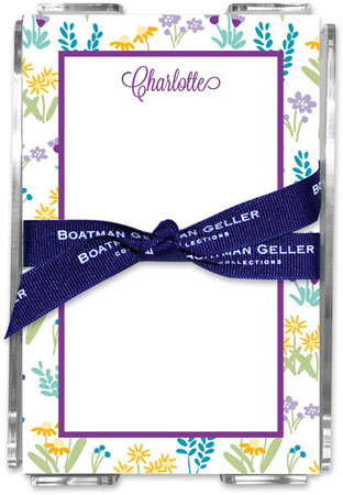 Boatman Geller Memo Sheets with Acrylic Holders - Flower Fields Purple Boatman Geller Memo Sheets with Acrylic Holders - Flower Fields Purple