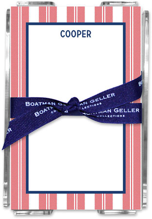 Boatman Geller Memo Sheets with Acrylic Holders - Vineyard Stripe Cherry Boatman Geller Memo Sheets with Acrylic Holders - Vineyard Stripe Cherry