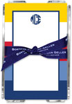Boatman Geller Memo Sheets with Acrylic Holders - Bold Stripe Nautical