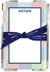 Boatman Geller Memo Sheets with Acrylic Holders - Seersucker Patch Blue