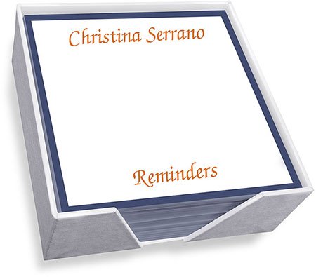 Highland Memo Square with Border & Holder by Embossed Graphics Highland Memo Square with Border & Holder by Embossed Graphics