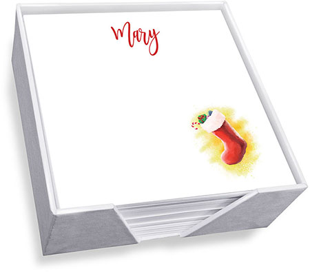 Christmas Stocking Memo Square with Holder by Embossed Graphics Christmas Stocking Memo Square with Holder by Embossed Graphics