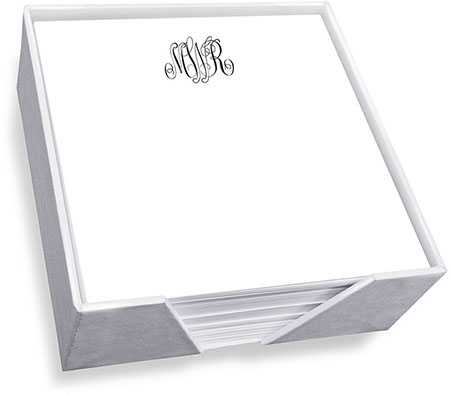 Delavan Monogram Memo Square with Holder by Embossed Graphics Delavan Monogram Memo Square with Holder by Embossed Graphics
