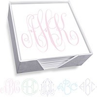Henley Watercolor Monogram Memo Square with Holder by Embossed Graphics