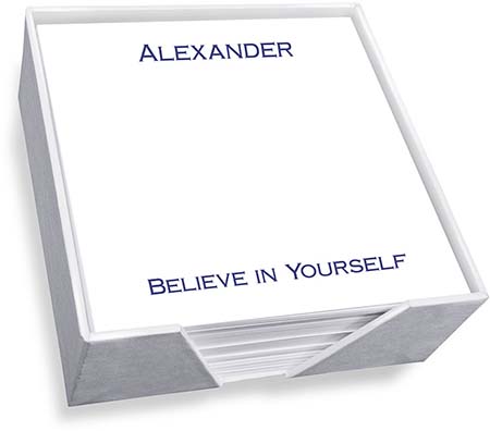 Bellmore Memo Square with Holder by Embossed Graphics Bellmore Memo Square with Holder by Embossed Graphics