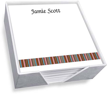 Mary Stripes Memo Square with Holder by Embossed Graphics Mary Stripes Memo Square with Holder by Embossed Graphics