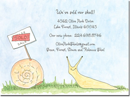Blue Mug Designs Moving Cards - Snail On The Move Blue Mug Designs Moving Cards - Snail On The Move