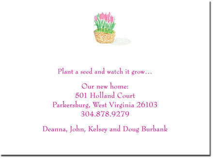 Blue Mug Designs Moving Cards - Tulip Basket Blue Mug Designs Moving Cards - Tulip Basket