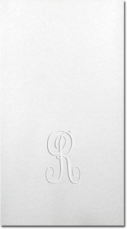 Blind-Embossed Linen-Like Guest Towels by Three Bees  (Ornate)