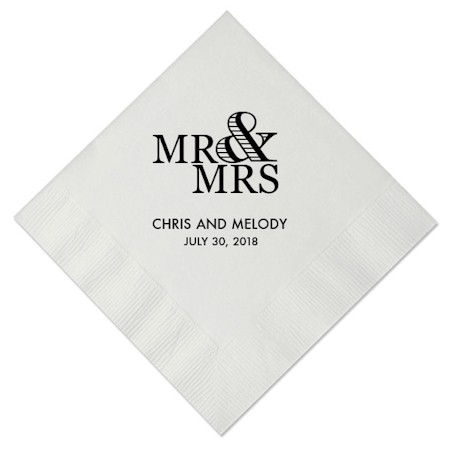 Personalized Napkins - Mr. And Mrs.