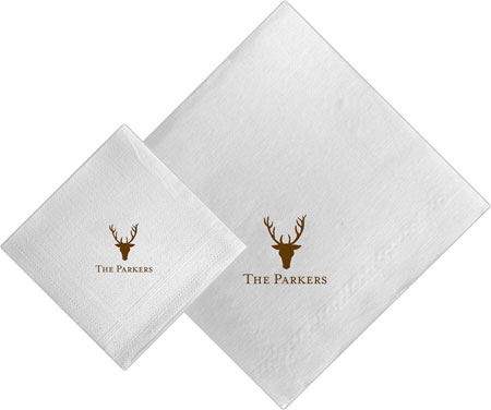 Boatman Geller - Linen-Like Personalized Beverage and Dinner Napkins (Stag Antlers) Boatman Geller - Linen-Like Personalized Beverage and Dinner Napkins (Stag Antlers)
