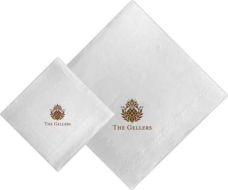 Boatman Geller - Linen-Like Personalized Beverage and Dinner Napkins (Pineapple)