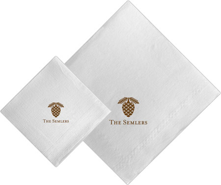 Boatman Geller - Linen-Like Personalized Beverage and Dinner Napkins (Pine Cone) Boatman Geller - Linen-Like Personalized Beverage and Dinner Napkins (Pine Cone)