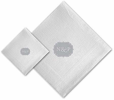 Boatman Geller - Linen-Like Personalized Beverage and Dinner Napkins (Label)