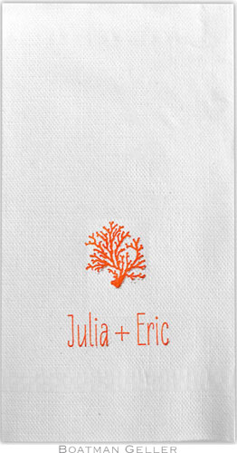 Boatman Geller - Linen-Like Personalized Guest Towels (Coral) Boatman Geller - Linen-Like Personalized Guest Towels (Coral)