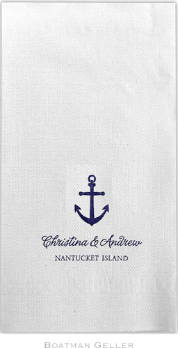 Boatman Geller - Linen-Like Personalized Guest Towels (Anchor)
