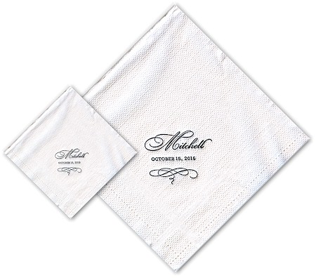 Boatman Geller - Linen-Like Personalized Beverage and Dinner Napkins (Glyph)