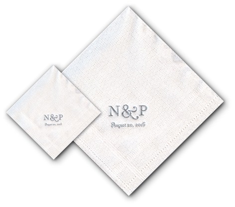 Boatman Geller - Linen-Like Personalized Beverage and Dinner Napkins (2-Initials)